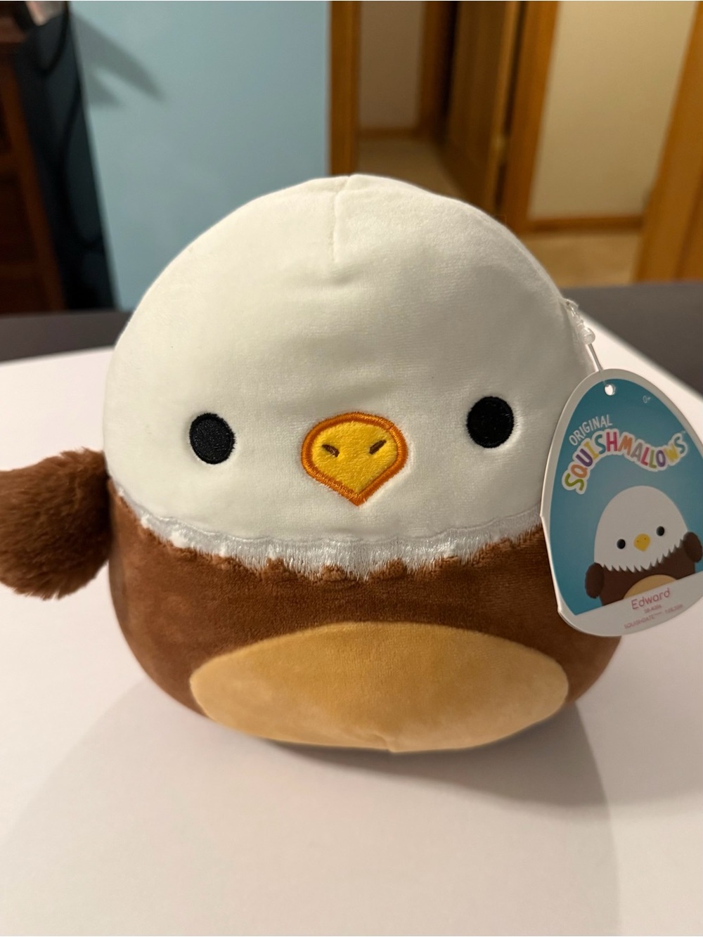 Squishmallows Plush Eagle Edward - White, Brown & Yellow